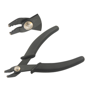 140mm Standard Bead Crimping Plier Spring Plastic Handles Curved Jaw Jewelry Making <b>Wire</b> Crimper Tool for Cutting Circlip - Product Image 1
