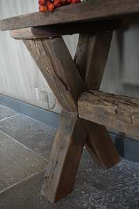 Rustic Solid Wood Console <b>Table</b> <b>Reclaimed</b> Timber Farmhouse Entryway Side <b>Table</b> Handmade Eco-Friendly Living Room Hallway - Product Image 2
