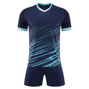 Ensemble d'uniformes de football personnalisés pour hommes, maillot à manches courtes col en V en mesh, séchage rapide, respirant, tenue d'équipe, kit sportif athlétique - Product Image 2