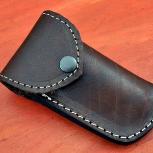 Couteau de chasse impérial en acier de Damas, lame à pointe traînante, avec manche en os et incrustation dorée - Product Image 3