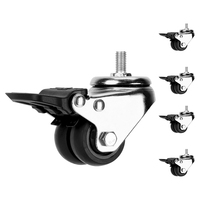 Roulettes pivotantes de 1,5 pouce (40 mm) avec frein, silencieuses et durables, capacité de charge de 50 kg, pour utilisation dans les salles de sport, les maisons, les bureaux et les meubles.