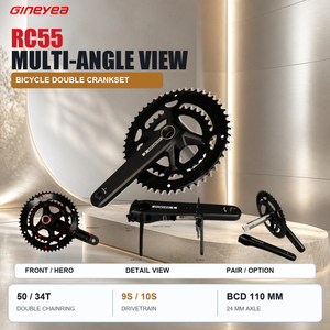 Pédalier de vélo de route 50/34T, 165mm, en alliage d'aluminium, axe de 24mm, double chaîne 110 BCD, 9/10 vitesses RC55 - Product Image 5