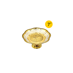 ถาดรองเสิร์ฟทองเหลืองแปดเหลี่ยมขนาด7 "ถาดยืนพร้อมกุหลาบดีไซน์ไม้บราสแวร์จากประเทศไทยถาดหรูหราระดับพรีเมียมสำหรับร้านอาหารชั้นนำของโรงแรม - Product Image 1