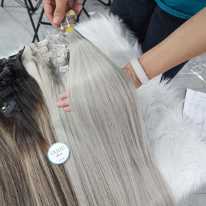 Extensiones de Cabello Virgen Vietnamita Súper Doble Trama con Queratina, I-Tip, Liso, Rubio, con Cinta Adhesiva, Clip-in, Pre-Adheridas, Color Personalizado - Product Image 4