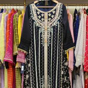 COLECCIÓN CHIFFON 3 PIEZAS Camisa de chiffon con bordado elaborado, borde y mangas con detalles, forro interior Premium Malai - Product Image 1