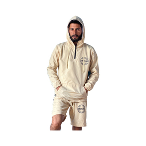 Conjuntos de Chándal Personalizados de Alta Calidad de Nylon y Poliéster de Secado Rápido con Bloques de Color, Estilo Urbano, con Sudadera con Capucha y Cremallera Tipo Tortuga, Pantalones Cortos y 2 Prendas de Abrigo para Hombre - Product Image 5
