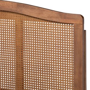 <b>Queen</b> <b>Bed</b> Made Of Solid Mahogany With Rattan Backrest and Natural Finishing For Indoor Use. - Product Image 4