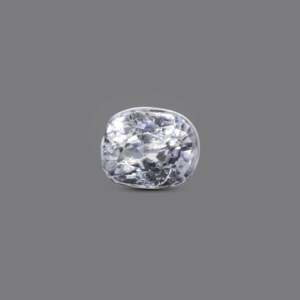 Natural White Zircon 4.3 Carat Oval Cabochon Loose Gemstone for Fine Jewelry - Product Image 1