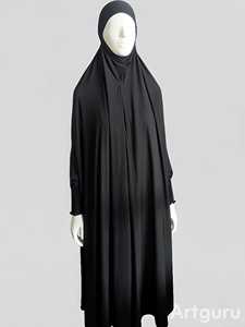 Solid Color Plus Size Modest Loose Rayon Floor Length Lightweight <b>Abaya</b> <b>Dress</b> Muslim Women Spring Autumn Season Anti-Wrinkle - Product Image 2