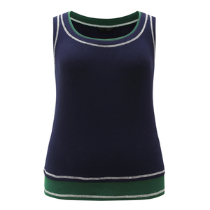 เสื้อกล้ามลำลองสำหรับผู้หญิงไซส์ใหญ่ คอกลม ผ้าเจอร์ซีย์เนื้อนุ่มพิเศษ - Product Image 1