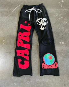 Pantalones Deportivos Negros para Hombre, Talla Grande, Cintura Elástica con Cordón, Estilo Casual, Felpa, Marca Whiteaura International, Modelo Winner Challenge - Product Image 4