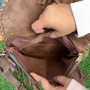 New Hair on Hide <b>Fur</b> Leather Fringe Handbag Cowhide Leather Hot Selling Crossbody Purse Stylish Turquoise Stone Sling Bag Gifts - Product Image 6