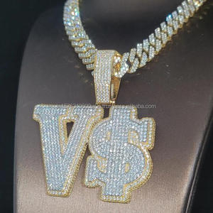 Collar con Colgante de Diamante Moissanite Iced Out '45', Joyería de Lujo, Colección Hip Hop - Product Image 5