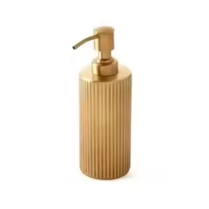 Contemporary Metal Soap <b>Dispenser</b> <b>Bottle</b> With Sleek Finish <b>Pump</b> Refillable Liquid Soap Holder Countertop Accessory - Product Image 2