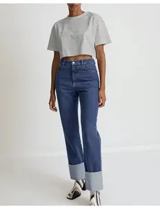 Camisetas Cortas Básicas Ajustadas de Último Diseño para Mujer en Venta, Tops Cortos para Mujer en Todos los Colores y Tallas - Product Image 6