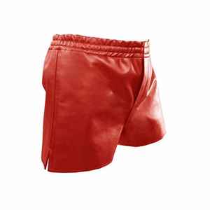 Boxer en cuir Nappa rouge fait main : Sous-vêtements de sport en peau d'agneau - Product Image 4