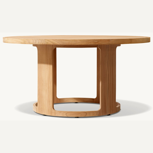 Mesa redonda de madera de teca con estilo moderno, adecuada para uso en exteriores en el jardín para tomar café o comer. - Product Image 5