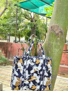 Bolso Tote de Algodón Acolchado Ligero Estilo Vintage, Hecho a Mano, para Compras, Playa, Mercado, Viajes, Gran Capacidad - Product Image 5