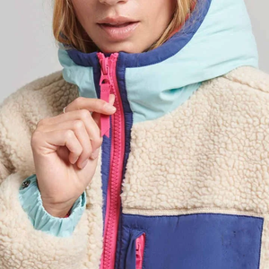 Veste polaire réversible unisexe à capuche avec fermeture éclair, doublure épaisse en sherpa, vêtement d'hiver décontracté, coupe classique, couleur unie - Product Image 6