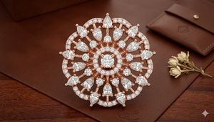 Rose Gold Floral Lab Grown Diamond <b>Stud</b> <b>Earrings</b> | Vintage Inspired Bridal Jewelry | OEM ODM Manufacturer - Product Image 3