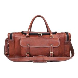 New Arrival Luxury leather Duffle Bag Adjustable <b>Strap</b> Zipper Closure Large Capacity Multi-Function for Travel Daily - Product Image 3