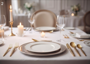 Ensemble de couverts dorés avec design de poignée géométrique, couverts modernes pour la table de mariage, compatibles lave-vaisselle, pour les fêtes et les ustensiles en métal - Product Image 2