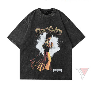Oversized T-Shirt Men's Street Style Short Sleeve O-Neck Cotton Jersey Photo Print Front Logo - Product Image 4