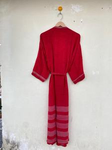 Robe Kimono Soie Rouge Kimono Soie Vintage Kimono Fait Main Nouvelle Collection Robes - Product Image 3