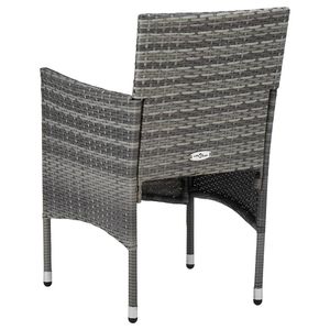 Set of 2 <b>Grey</b> Poly Rattan and Steel <b>Frame</b> Chair Medium Patio Furniture - Product Image 5