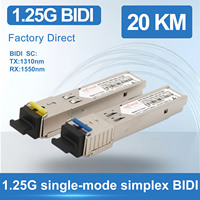 Module SFP Infinol 1G, transceiver fibre optique 1.25G SC, 20 km, monomode, commercial, 1550 nm, 1490 nm, 1310 nm, avec certifications FCC, CE, ROHS, REACH