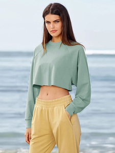 เสื้อฮู้ดครอปท็อปผู้หญิงแบบสั่งทำพิเศษ ซิปด้านหน้า ปักลาย ย้อมสีแบบ Garment Dyed ทรงโอเวอร์ไซส์ เสื้อฮู้ดและเสื้อสเวตเชิร์ต - Product Image 6