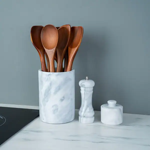 Porte-ustensiles décoratifs en marbre pour la cuisine, support multifonctionnel pour cuillères, artisanat moderne en marbre de luxe - Product Image 1