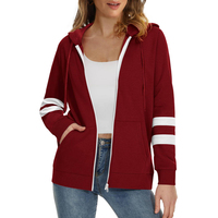 Veste décontractée à capuche zippée pour femme, veste légère à capuche entièrement zippée pour femme, veste décontractée à capuche zippée pour femme