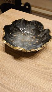 Bol décoratif moderne en résine pour la maison, bol artistique fait main en résine, bol décoratif haut de gamme en résine, bol design en résine époxy, bol élégant en résine - Product Image 4