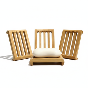 Jabonera de Bambú Ecológica, Juego de Accesorios de Baño de Madera Natural, Decoración Sostenible para el Hogar, Venta al Por Mayor OEM - Product Image 3