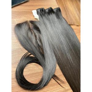 Extensiones de Cabello Humano Natural Negro, Tejido a Máquina, Liso, Virgen Vietnamita, Doble Trama, Proveedor Mayorista - Product Image 2