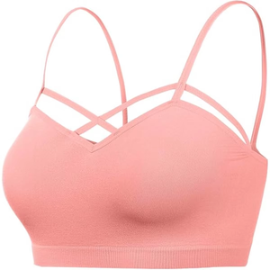 Women Lightweight <b>Strappy</b> Sports Bra Cross Yoga Gym Fitness Workout Activewear <b>Top</b> Wholesale Padded Athletic Bra Activewear - Product Image 4