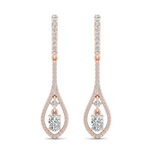 REYES Pendientes Largos Colgantes de Moissanita VVS Certificada GRA para Mujer, Plata de Ley 925, Regalo para Boda o Fiesta, Joyería Fina - Product Image 2