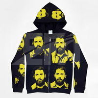 Sudadera con Capucha y Cremallera para Hombre, Estilo Hip Hop Urbano, Informal, de Invierno, 100% Algodón, Talla Grande, Color Sólido, Ecológica