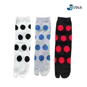 Chaussettes d'été décontractées en coton respirant style japonais à pois pour femmes JZVINA - Product Image 1