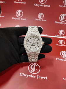 Montre moissanite grand grossiste fournisseur exportateur montre icedout hiphop de luxe à la mode sertie de diamants blancs pour hommes - Product Image 6