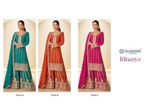 Colección de trajes salwar-dupatta listos para usar de primera calidad en tela chinon con bordado Zari-Dori y lentejuelas, moda femenina. - Product Image 2