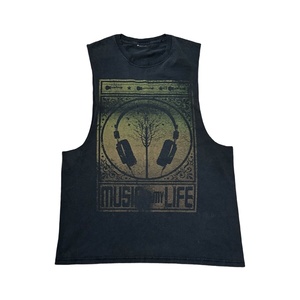 100% coton hommes respirant imprimé débardeurs tricoté Jersey sérigraphie multicolore imprimé débardeurs pour adultes - Product Image 1