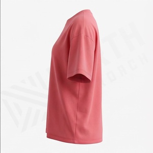 T-shirt ample de haute qualité en coton pour femme, coupe décontractée, épaules tombantes, tendance, idéal pour l'été - Product Image 3