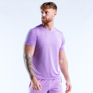 T-shirts de sport pour hommes avec logo personnalisé, tissés, 100% polyester, séchage rapide, respirants, extensibles, pour la course à pied - Product Image 6