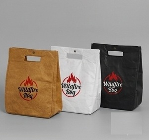 Wildfire <b>BBQ</b> Insulated Lunch Bag - Reusable Tyvek Paper Bag Style - Waterproof Thermal Cooler for Office, Picnic & <b>BBQ</b> - Product Image 5
