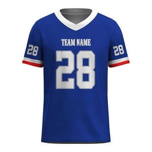 Maillot de football imprimé par sublimation, respirant, en mesh, manches courtes, col en V, vêtements de sport pour adultes - Product Image 4