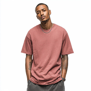 <b>100</b>% <b>Polyester</b> Cotton Drop Shoulder Tee <b>Shirts</b> Men's Summer Casual T <b>Shirts</b> Men Outdoor Lightweight Baggy T <b>Shirt</b> Mens - Product Image 1