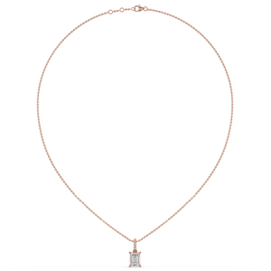 Pendentif en diamant de laboratoire de qualité supérieure 1,61 ct, or 14 carats, taille émeraude brillante, clarté VS1, collier minimaliste sophistiqué - Product Image 5