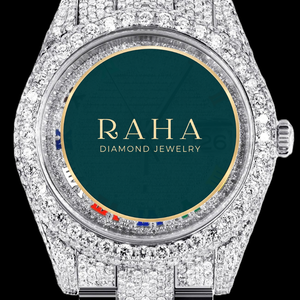 Montre de luxe pour femme en acier inoxydable avec bracelet en moissanite, verre saphir 20 mm, boîtier rond 42 mm, mouvement à quartz analogique, fermoir déployant - Product Image 4